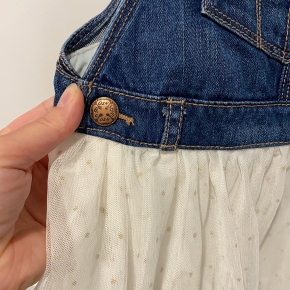 OshKosh B’Gosh Denim and Tulle Overalls EUC - Picture 6 of 10